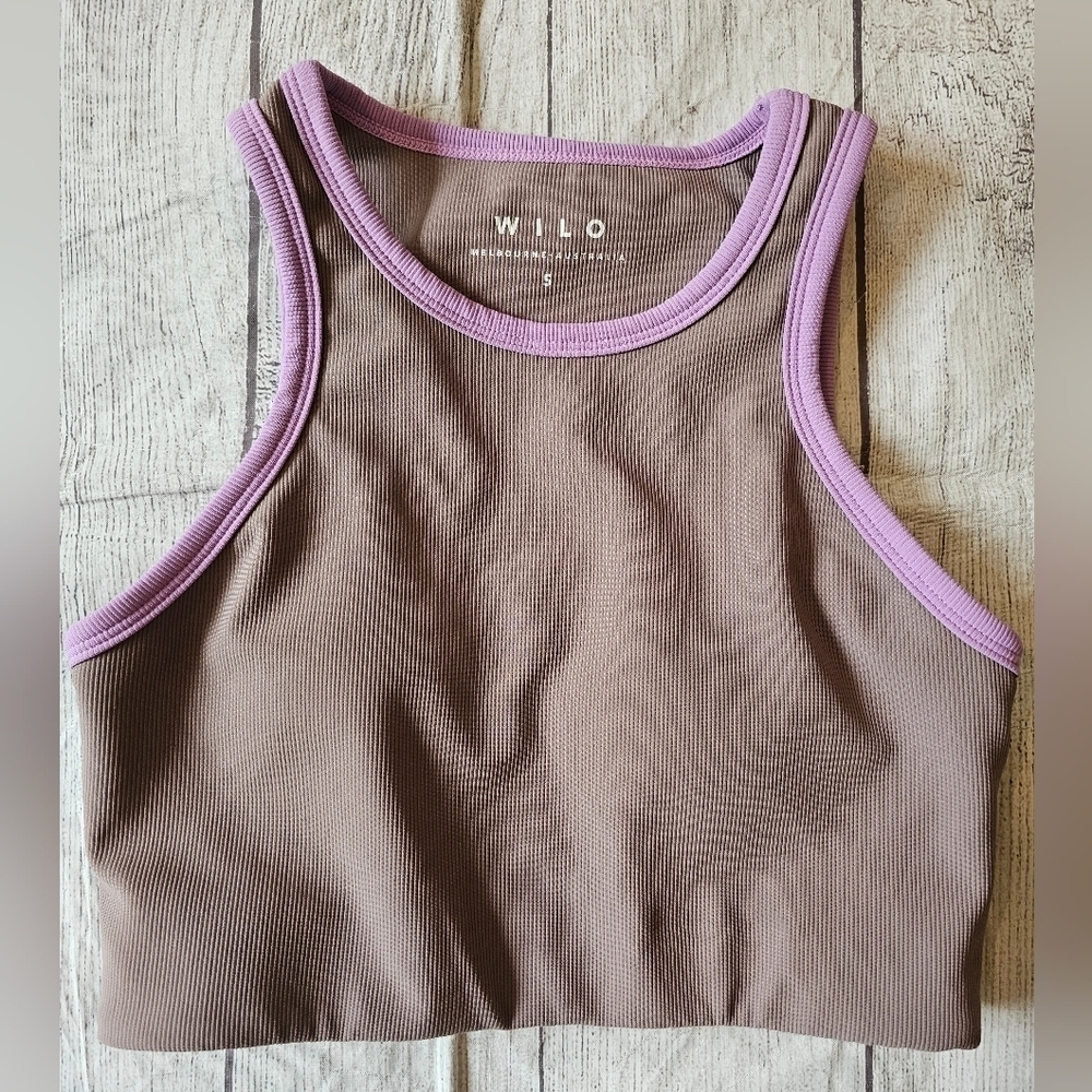 Wilo the Label Size Small Racerback Longline Ribbed Sports Bra Cropped Activewea